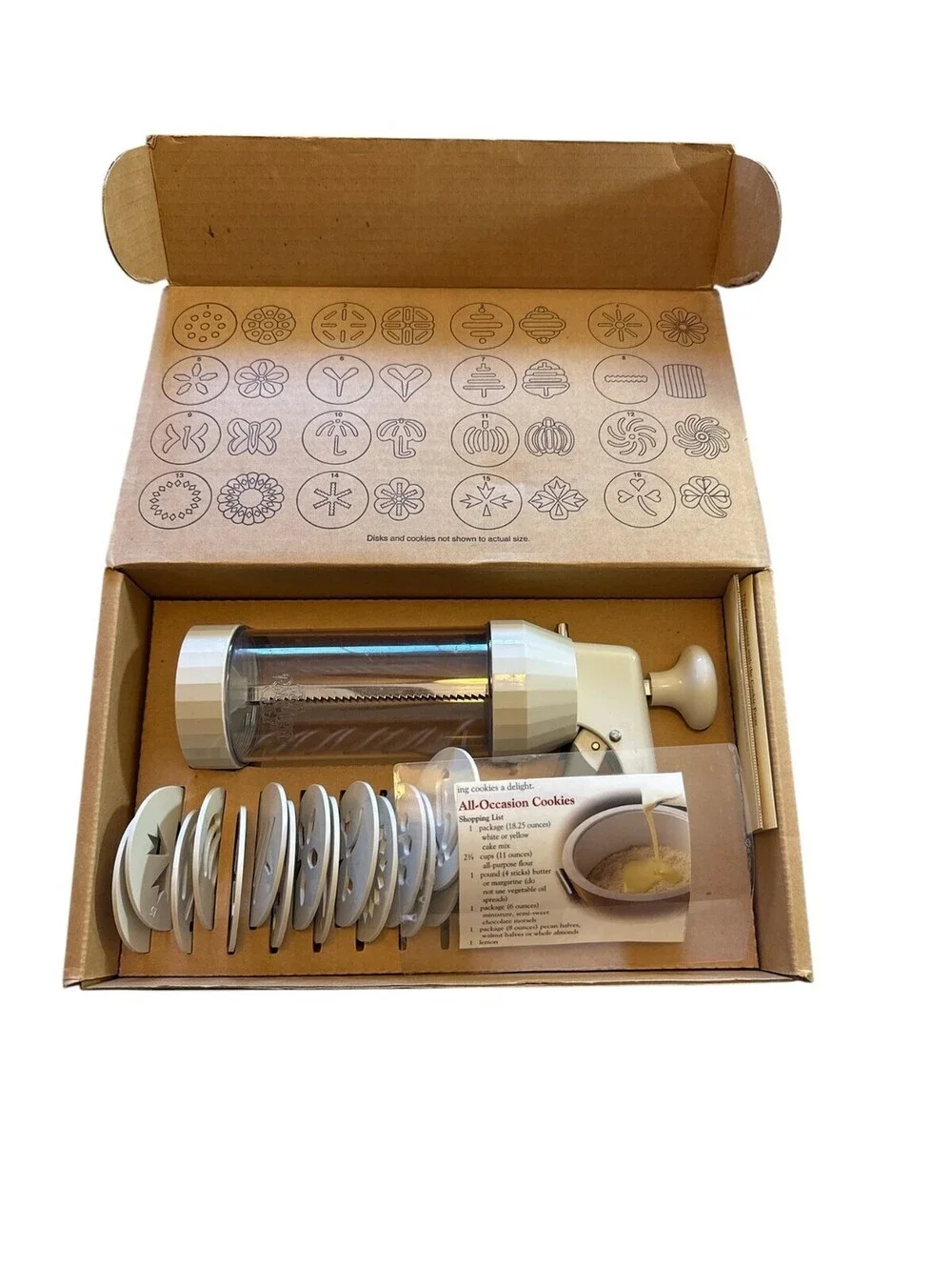 Pampered Chef Cookie Press Set 12 Disks Baking Cookie Gun Press Complete 1525